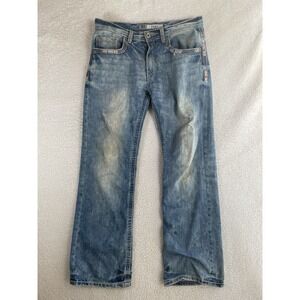 BKE Buckle Jeans Mens Sz 30S Jake Straight Leg Blue Medium Wash Distressed